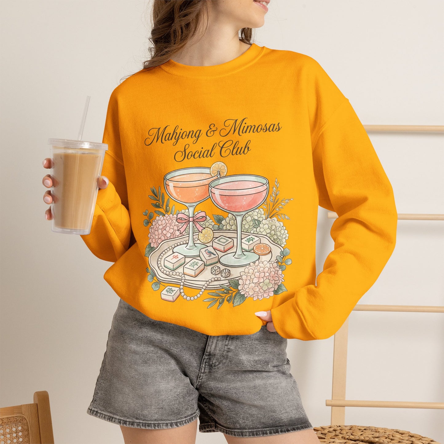 Mahjong & Mimosas Sweatshirt, Mahjong Club Crewneck, Brunch Girl Pullover