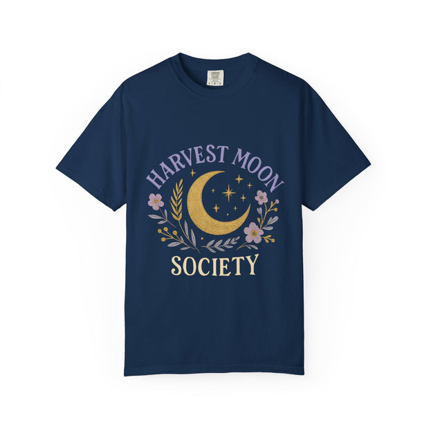 Harvest Moon Society Unisex T-Shirt, Cozy Graphic Tee, Astrology Apparel, Gift for Moon Lovers, Autumn Style, Casual Wear