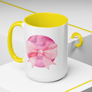 Pink Planet Wrapped In A Bow Accent Coffee Mug
