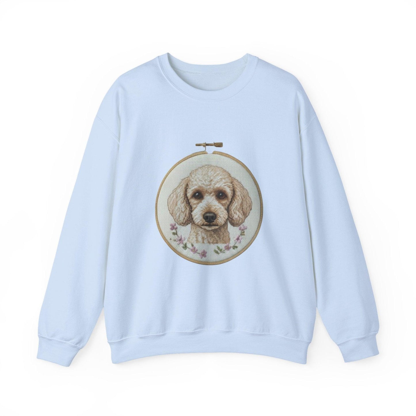 Vintage Embroidery Poodle Portrait sweatshirt | Dog Hoop Art