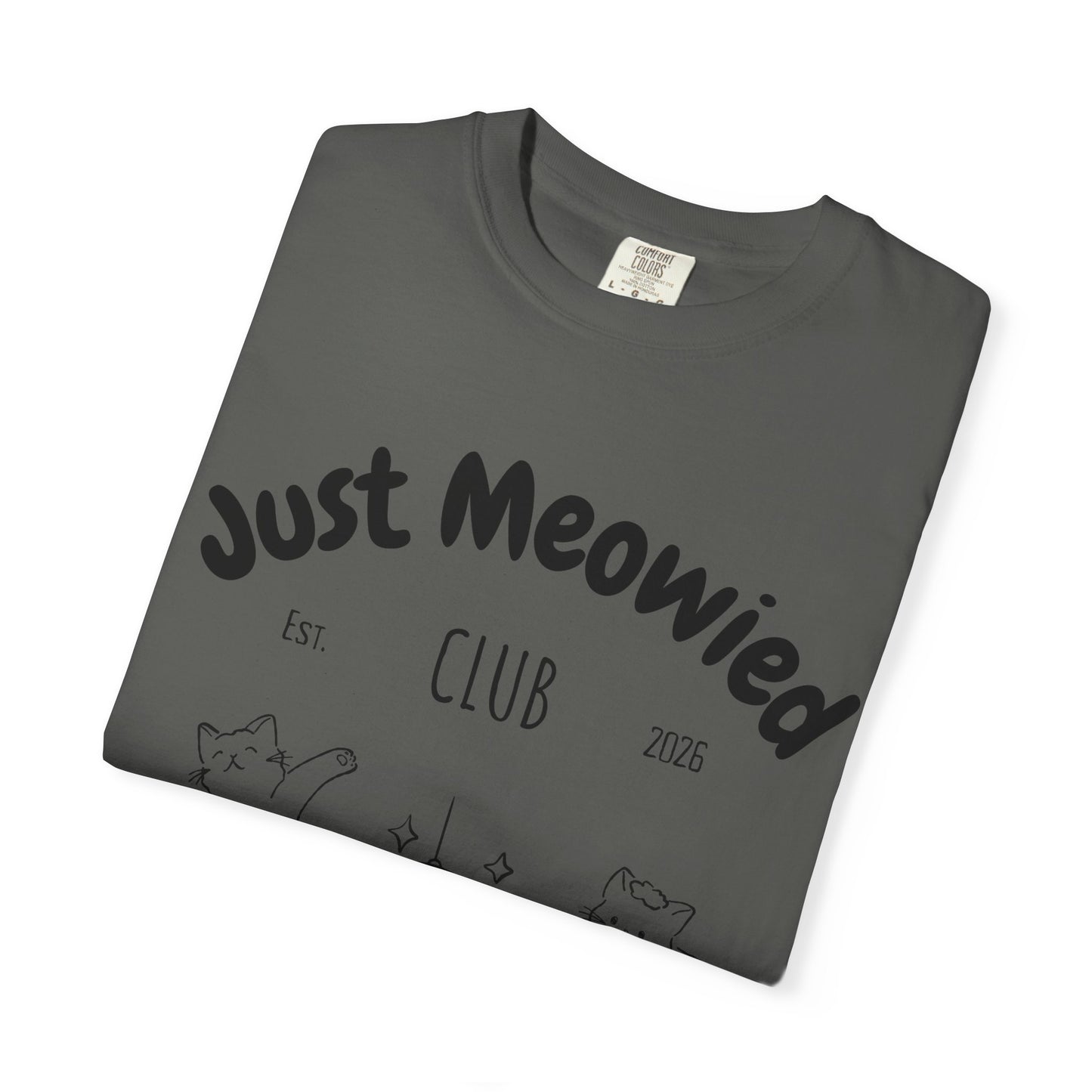 Just Married Cat Wedding Shirt Newlywed Couple Matching T-Shirt Comfort Colors Mr And Mrs Tee Just Meowied Honeymoon Gift For Bride Groom
