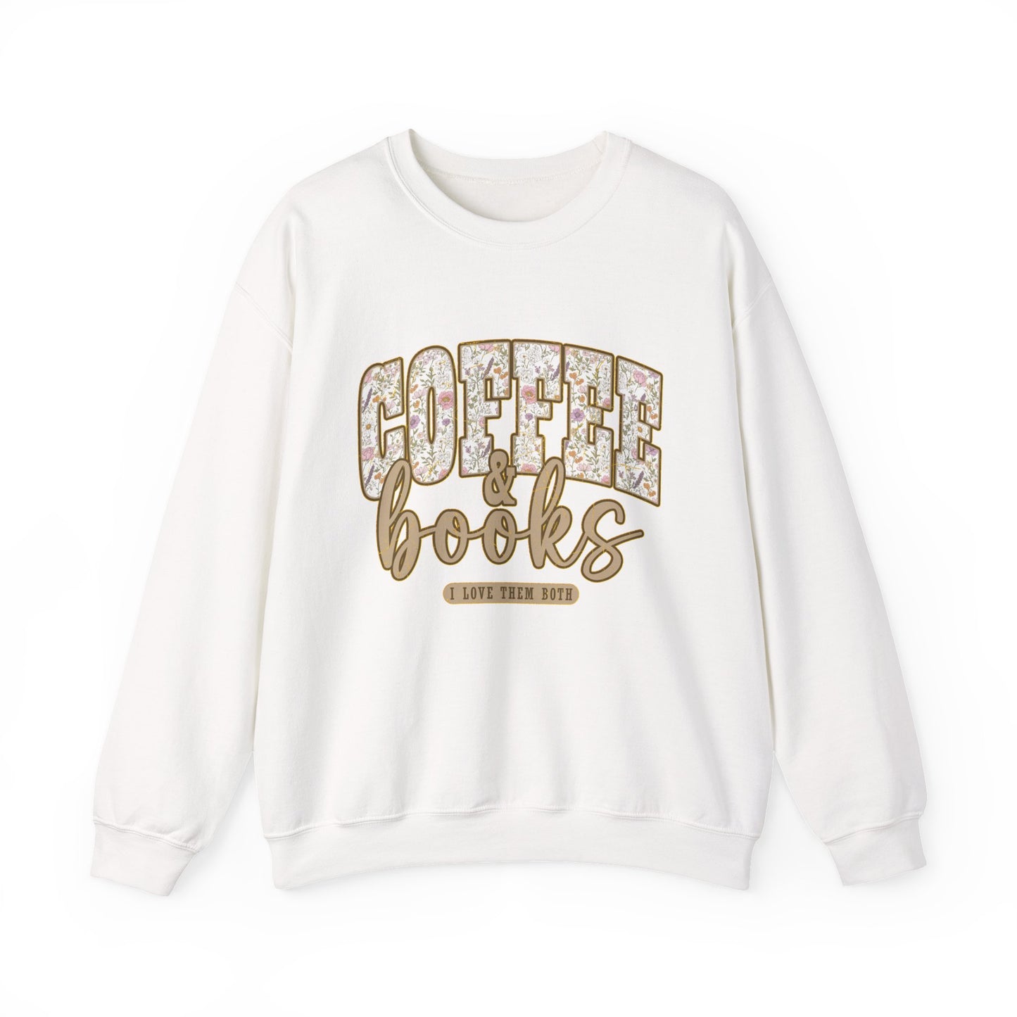 Coffee & Books Crewneck Sweatshirt | Cozy Reading Coffee Shirt
