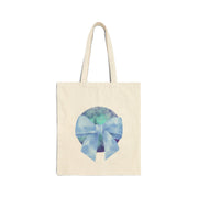 Blue/Green Planet Wrapped In A Bow Cotton Canvas Tote Bag