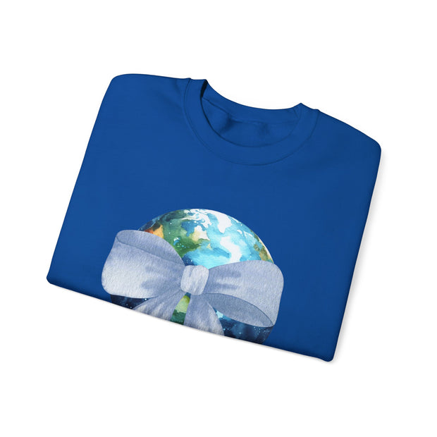 Earth Wrapped In A Bow Unisex Crewneck Sweatshirt
