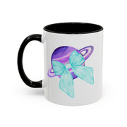 Purple Saturn Wrapped In A Bow Accent Coffee Mug