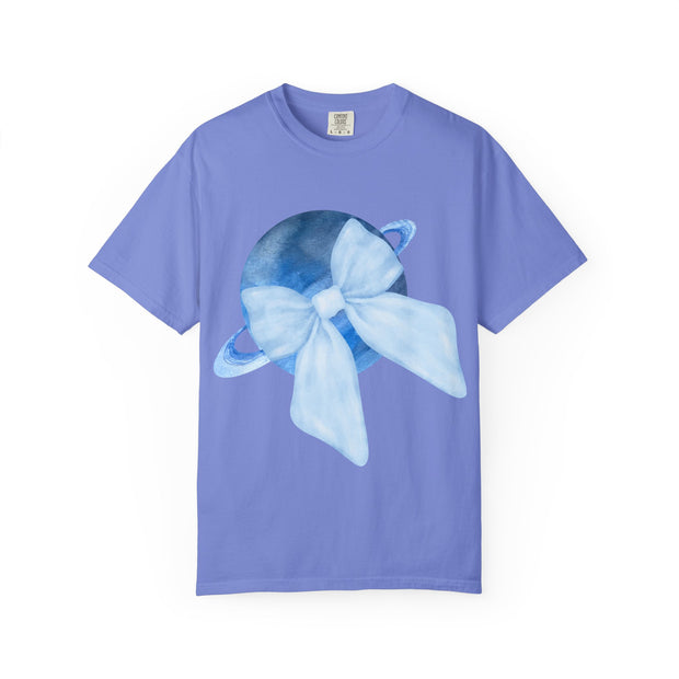Blue Saturn Wrapped In Blue Bow Unisex T-Shirt