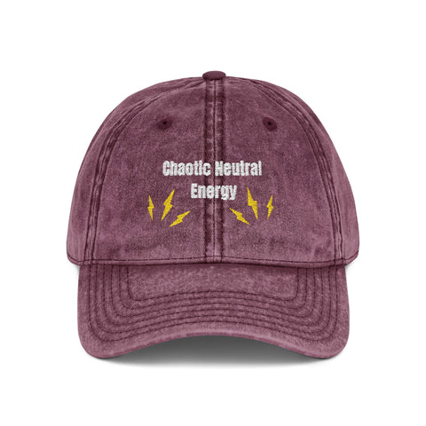 'Chaotic Neutral Energy' Vintage Embroidered Cap