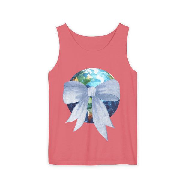 Earth Wrapped In Bow Unisex Tank Top