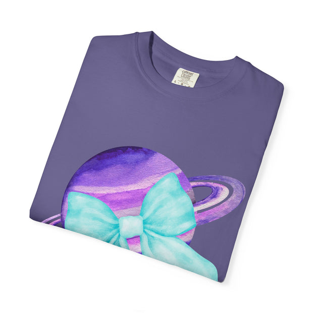 Purple Saturn Wrapped In Bow Unisex T-Shirt