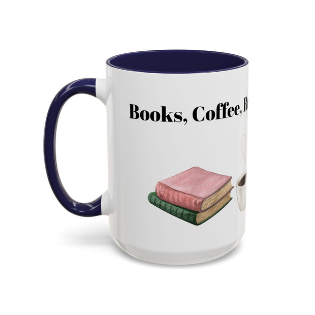 'Books, Coffee, Repeat' Accent Coffee Mug