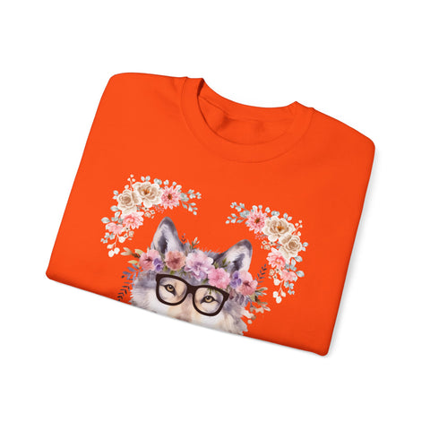 Geeky Goddess Wolf Unisex Crewneck Sweatshirt