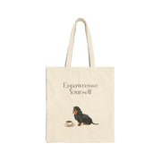 'Espawresso Yourself' Dachshund Cotton Canvas Tote Bag