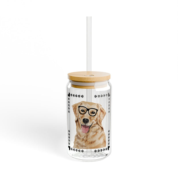 Geeky Good Golden Retriever Sipper Glass