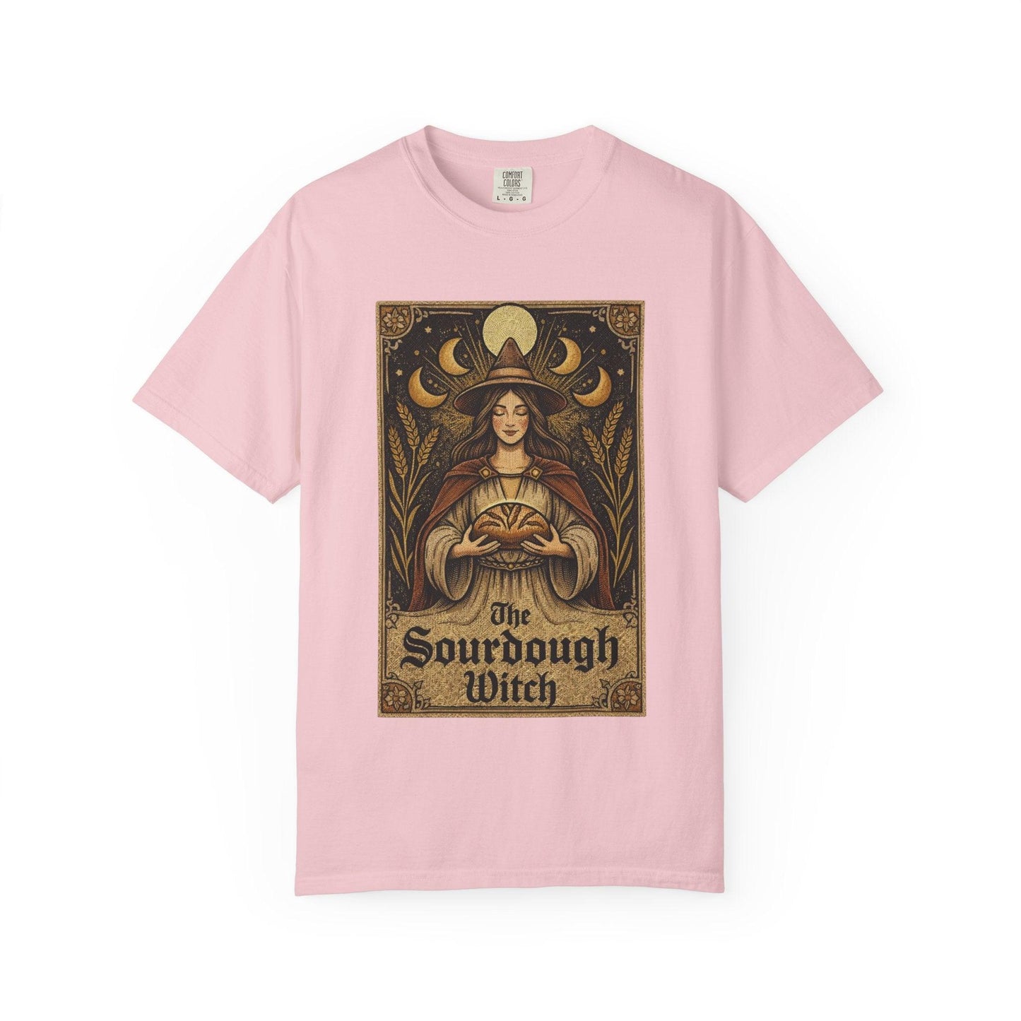 Sourdough Witch T-Shirt | Vintage Witch Art, Moon Phases, Baking Theme