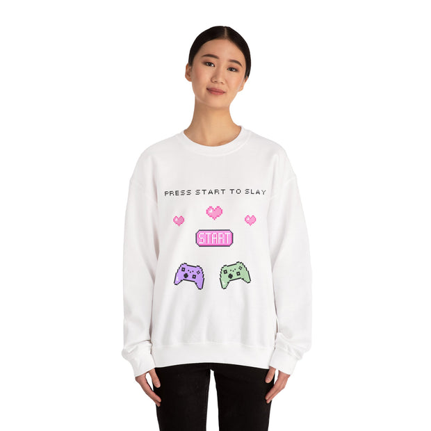 'Press Start to Slay' Unisex Crewneck Sweatshirt