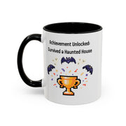 'Achievement Unlocked: Survived A Haunted House' Accent Coffee Mug