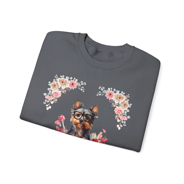 Geeky Goddess Yorkie Unisex Crewneck Sweatshirt