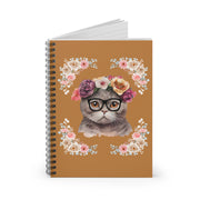 Geeky Goodess Dark Gray Cat Spiral Notebook