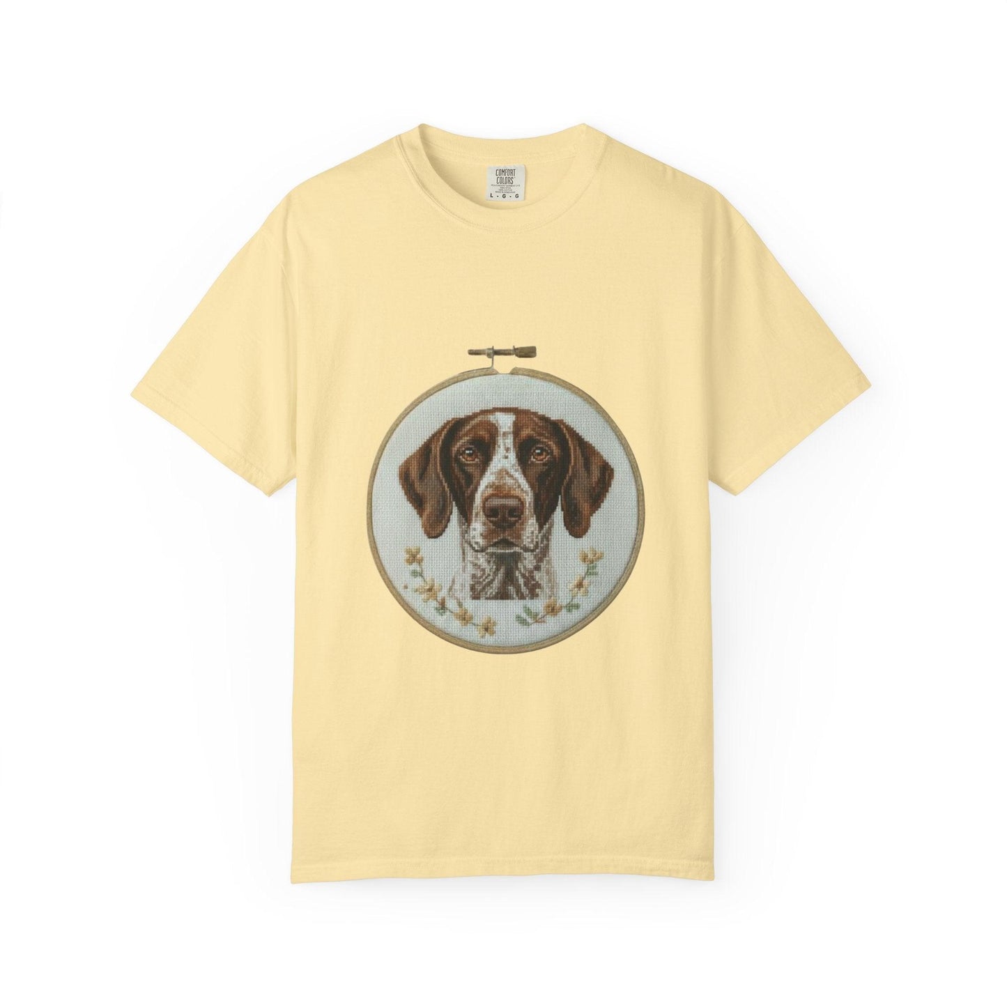 German Shorthaired Pointer Portrait T-Shirt | Embroidery Hoop Dog Art