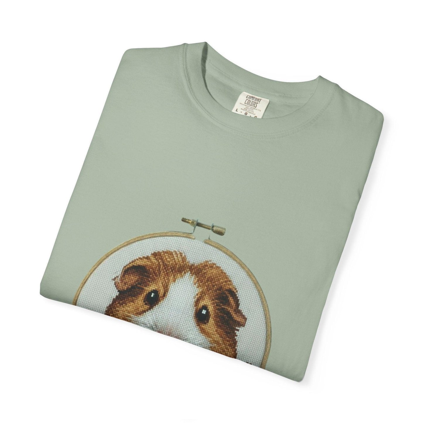 Guinea Pig Portrait T-shirt | Embroidery Hoop Style, Cute Pet Graphic