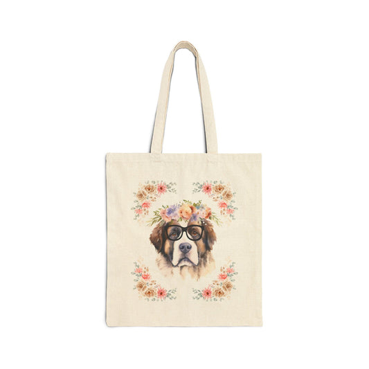 Geeky Goddess Saint Bernard Cotton Canvas Tote Bag