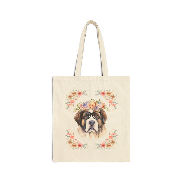 Geeky Goddess Saint Bernard Cotton Canvas Tote Bag