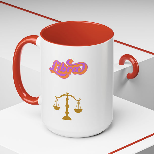 'Libra' Zodiac Accent Coffee Mug