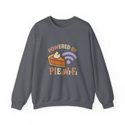 Powered by Pie and Wi-Fi Crewneck Sweatshirt, Cozy Sweatshirt Gift, Funny Thanksgiving Apparel, Comfy Fall Wear, Unisex Sweater