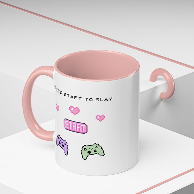 'Press Start To Slay' Accent Coffee Mug