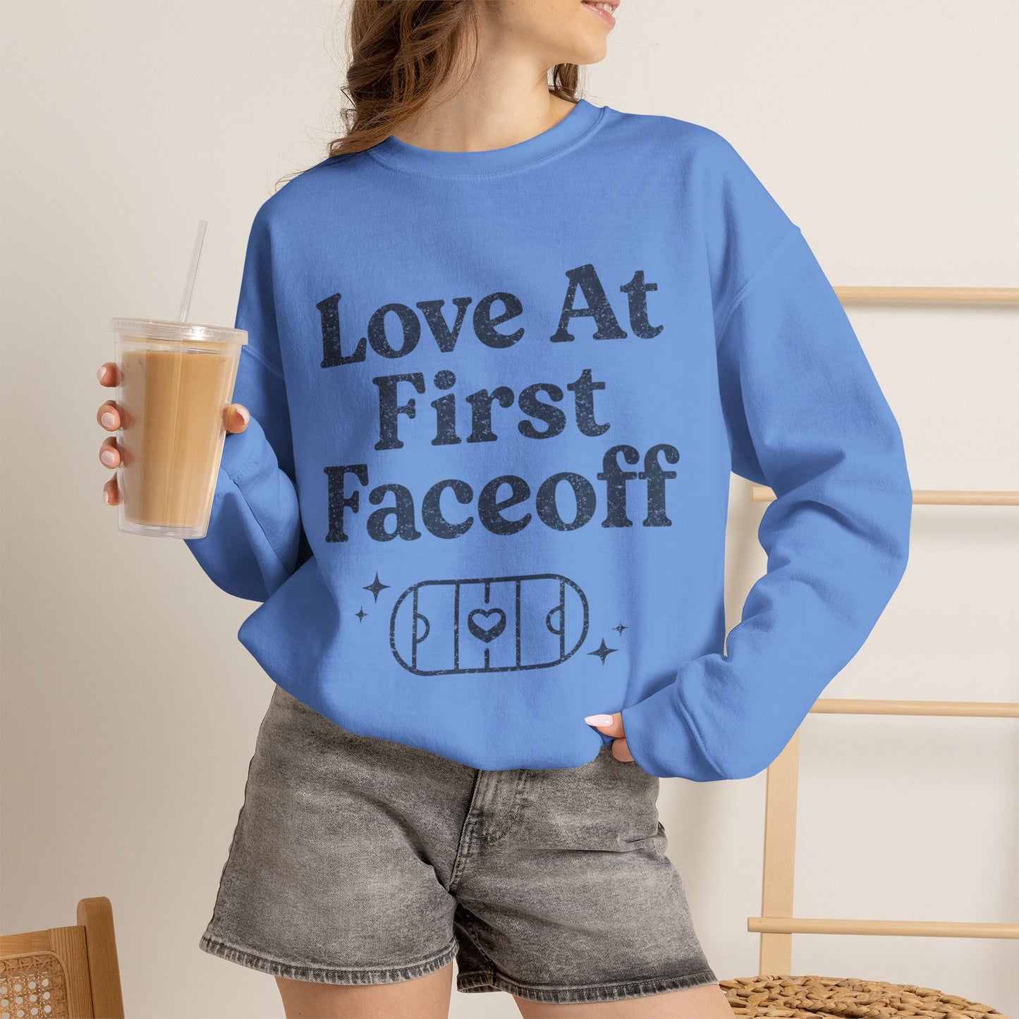 Love At First Faceoff Sweatshirt, Hockey Romance Booktok Crewneck, Sports Romance Reader Pullover