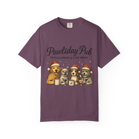 Pawdility Pub Holiday T-Shirt, Dog Lover Gift, Festive Pet Apparel, Cute Animal Tee, Merry Christmas Shirt, Pet-Themed Tee