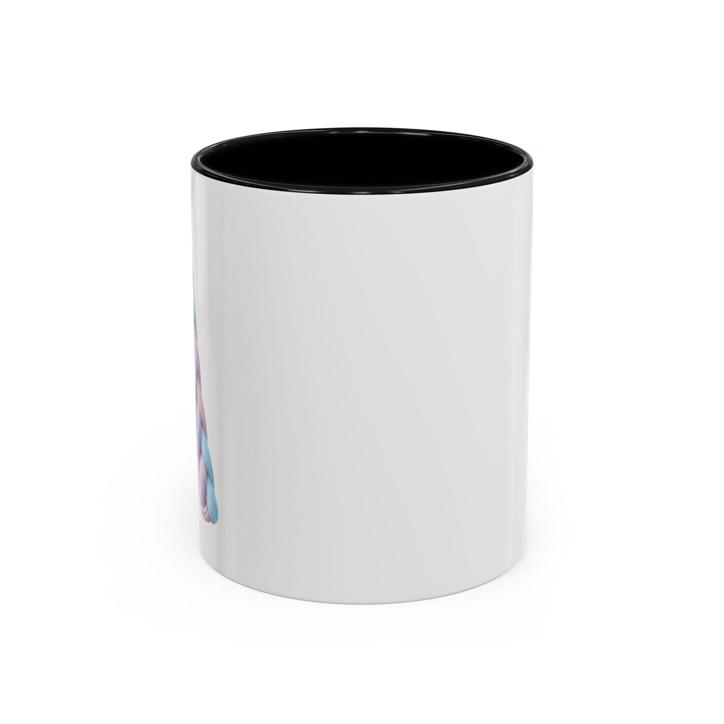 Minimalist Embroidery Typography Accent Coffee Mug | Pastel Thread Design