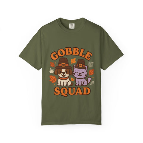 Thanksgiving Gobble Squad T-shirt, Unisex Tee for Pet Lovers, Fall Apparel, Thanksgiving Celebration, Cute Animal Shirt, Seasonal Gift