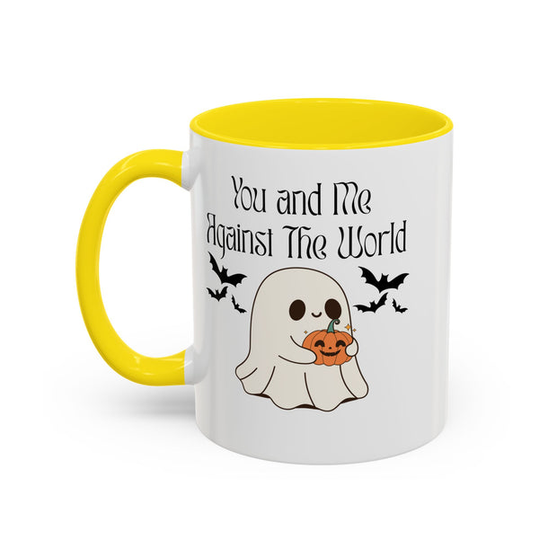'You and Me Against The World' Accent Coffee Mug