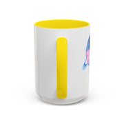 Blue Saturn Wrapped In A Pink Bow Accent Coffee Mug
