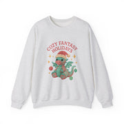 Cozy Fantasy Holidays Sweatshirt, Cute Dragon Gift, Unisex Holiday Apparel, Warm Crewneck Sweater, Casual Winter Outfit