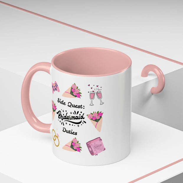 'Side Quest: Bridesmaid Duties' Accent Coffee Mug