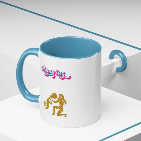 'Aquarius' Zodiac Accent Coffee Mug