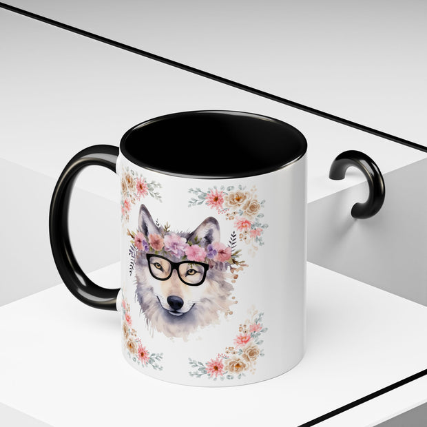 Geeky Goddess Wolf Accent Coffee Mug