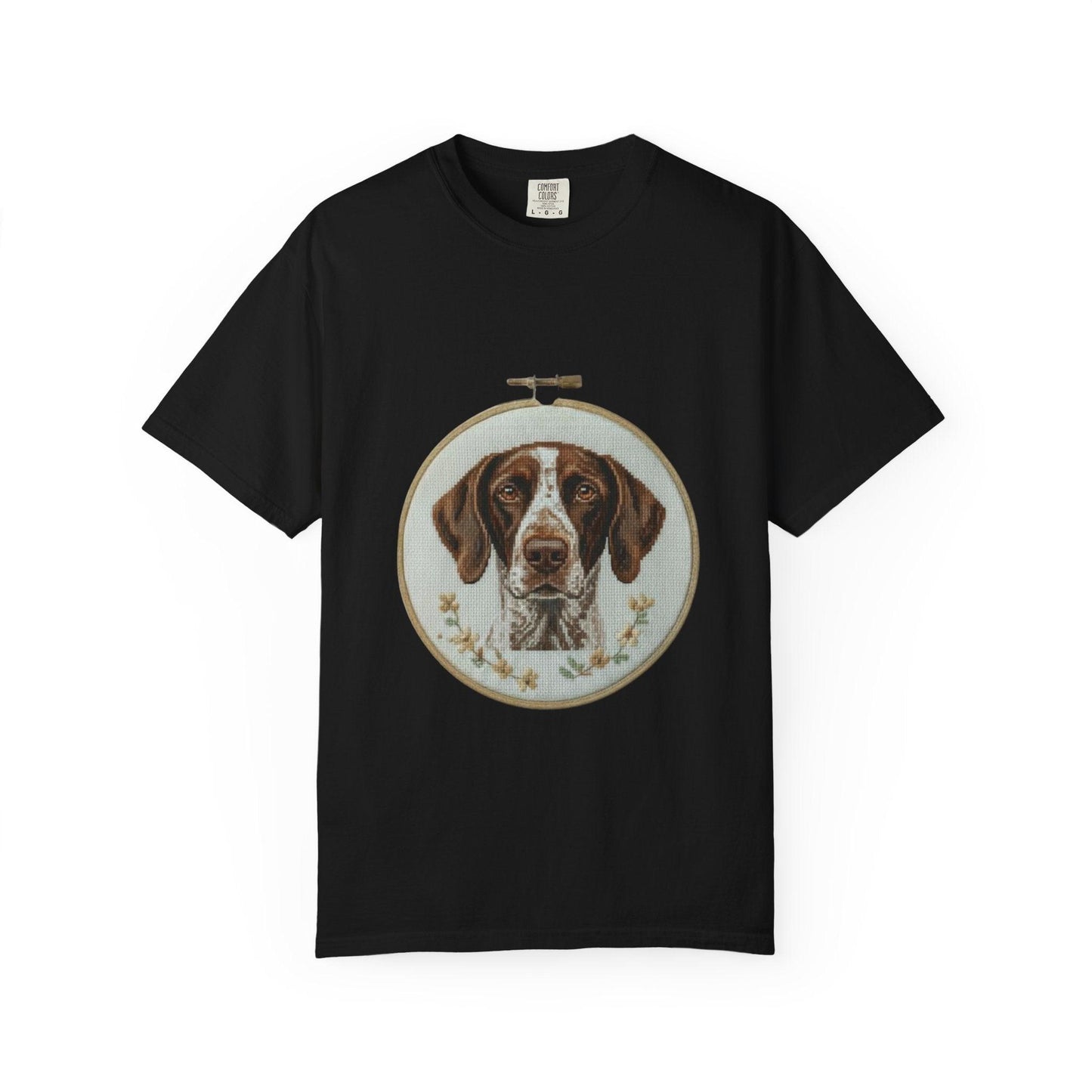 German Shorthaired Pointer Portrait T-Shirt | Embroidery Hoop Dog Art
