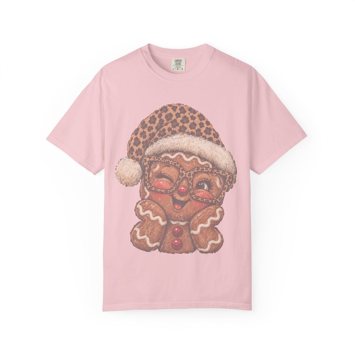 Gingerbread Christmas Shirt, Leopard Gingerbread Tee, Cute Christmas T-Shirt, Retro Holiday Shirt, Gingerbread Lover Gift for Her