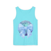 Blue/Green Planet Wrapped In A Bow Unisex Tank Top