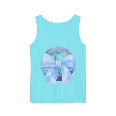 Blue/Green Planet Wrapped In A Bow Unisex Tank Top