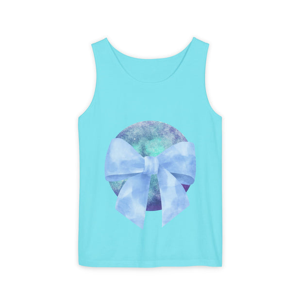 Blue/Green Planet Wrapped In A Bow Unisex Tank Top