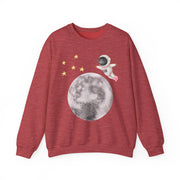 Astronaut Flying To The Moon Unisex Crewneck Sweatshirt