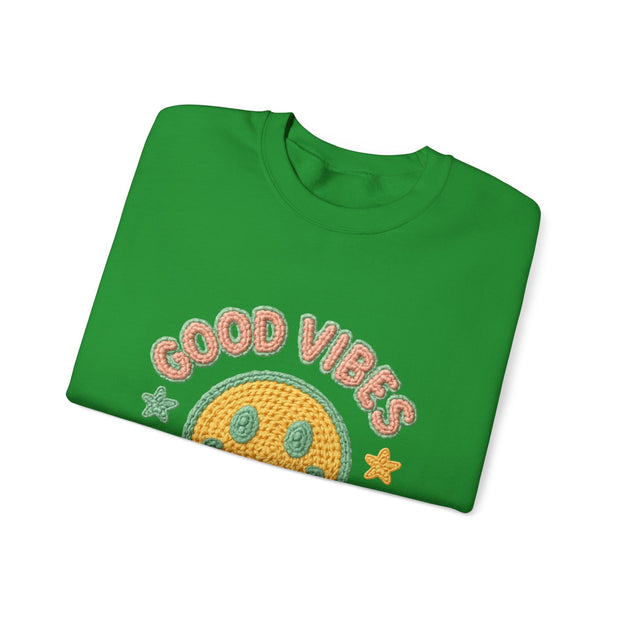 Good Vibes Crewneck Sweatshirt, Cozy Unisex Sweatshirt, Happy Apparel Gift, Positive Energy Fashion, Comfortable Casual Wear, Trendy [...]