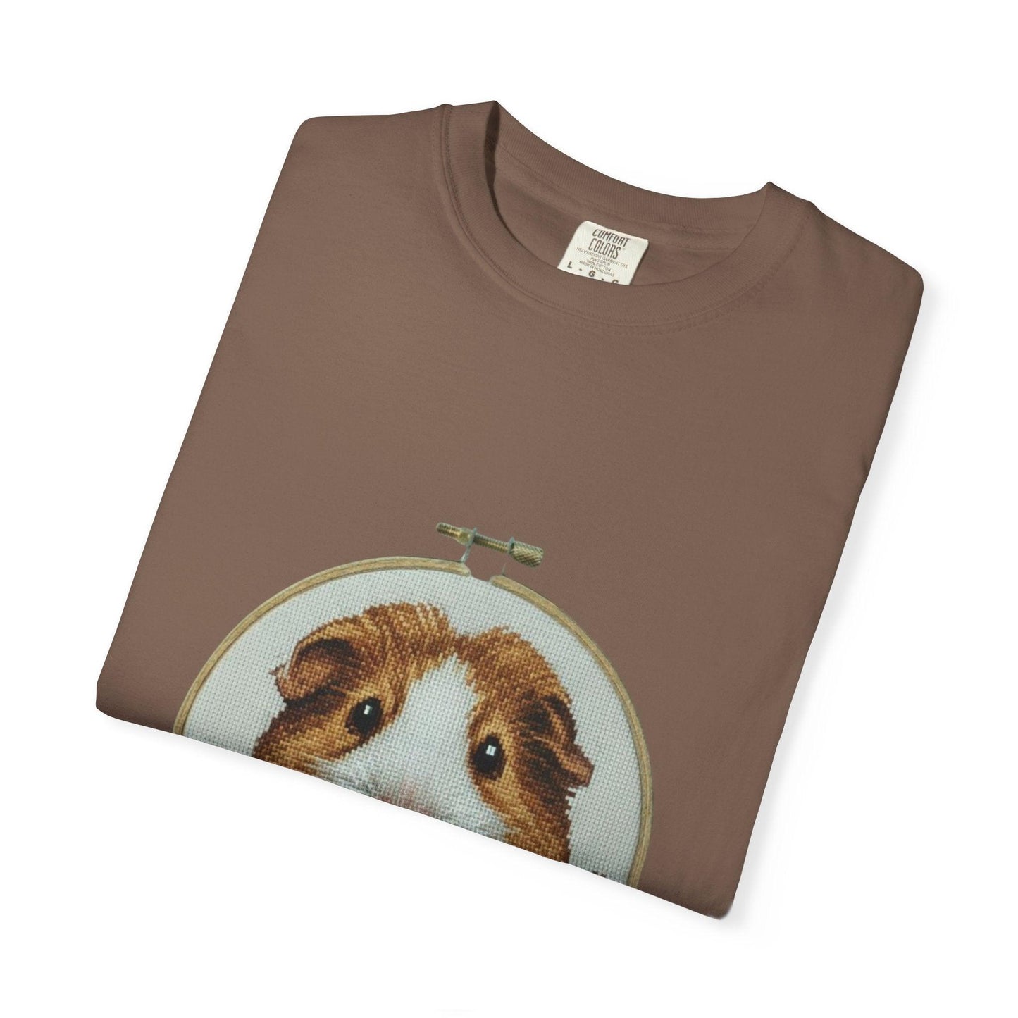 Guinea Pig Portrait T-shirt | Embroidery Hoop Style, Cute Pet Graphic