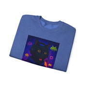Cozy Gamer Cat Sweatshirt - Unisex Heavy Blend™ Crewneck, Perfect for Gaming Nights, Halloween, Cat Lovers, Gift Ideas, Comfortable Wear