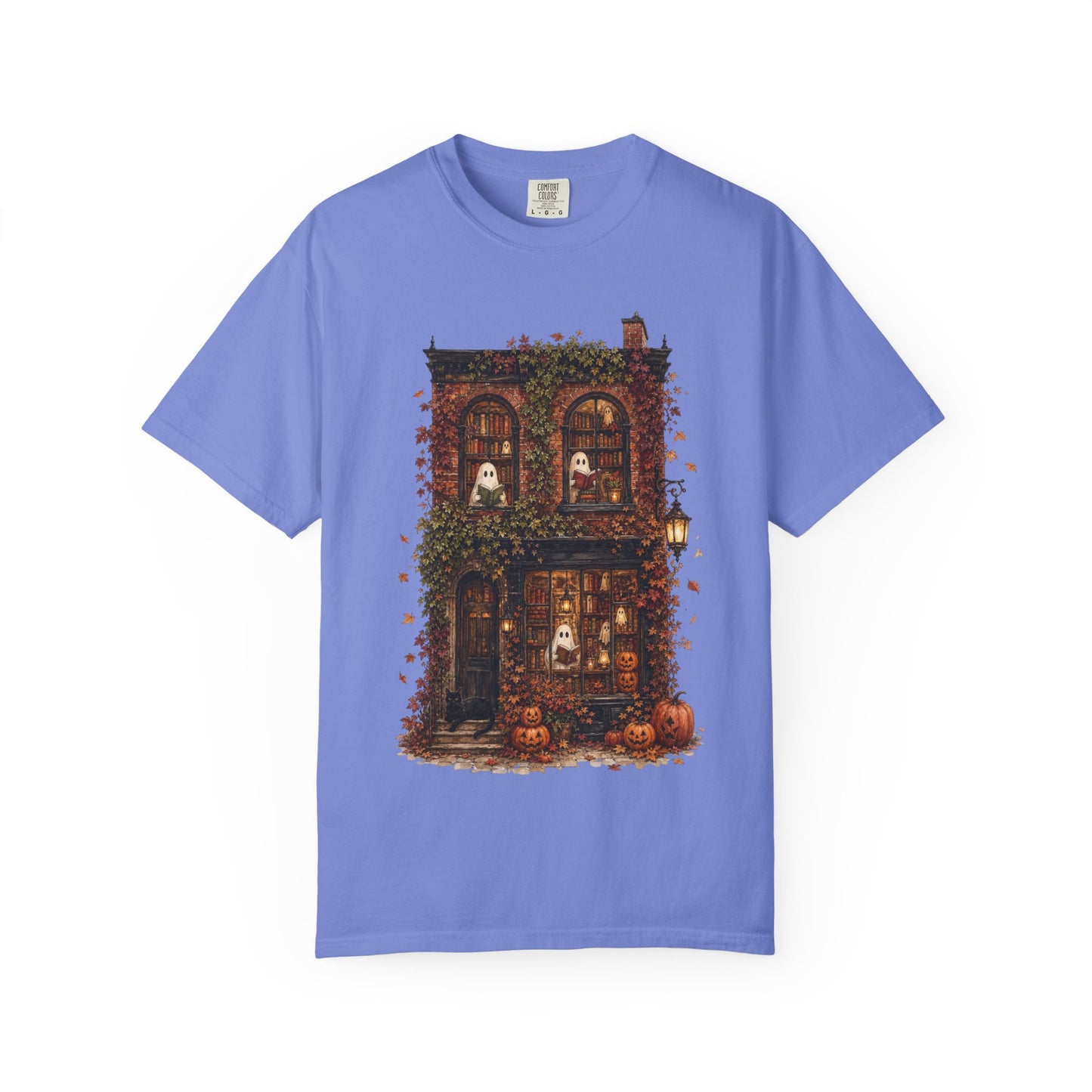 Haunted Bookstore T-Shirt, Cozy Book Lover Halloween Shirt, Ghost Library Tee, Dark Academia Fall Graphic, Spooky Reader Gift