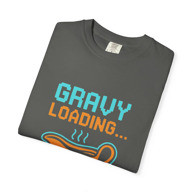 Gravy Loading Unisex Tee, Funny Foodie T-Shirt for Thanksgiving, Casual Wear, Gamer Gift, Comfort Fit